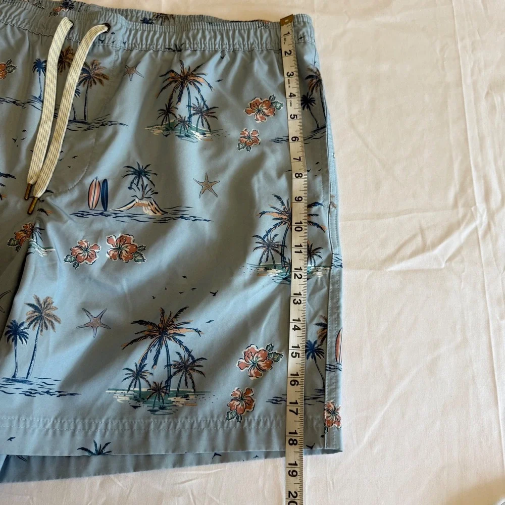 Sonoma Goods For Life Mens XL Swim Trunks Blue Tropical Palm Tree Surfboard XL